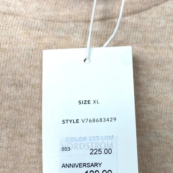 Vince Long Sleeve Mock Neck Knit Turtleneck Midi Sweater Dress Marzipan - Picture 9 of 10